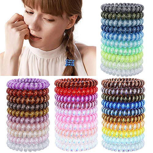 40 PCS Spiral Hair Ties No Crease Hair Ties Phone Cord Hair Ties Candy Colors Spiral Telephone Hair Ties Coil Ponytail Holder Elastic Coil Hair Ties 40 PCS Spiral Hair Ties No Crease Hair Ties Phone Cord Hair Ties Candy Colors Spiral Telephone Hair Ties Coil Ponytail Holder Elastic Coil Hair Ties