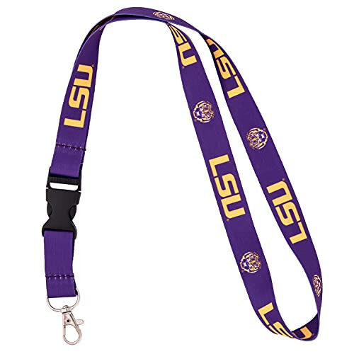Louisiana State University LSU Car Keys ID Badge Holder Lanyard Keychain Detachable Breakaway Snap Buckle -Purple-