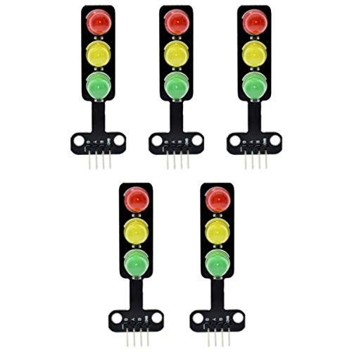 Gewbot 5pcs 5MM 5V Mini Traffic Light Red Yellow Green LED Display Module Creative DIY for Arduino IDE DIY Project