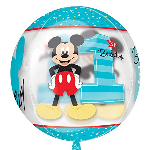 Mickey Mouse 1st Birthday 16" Clear Orbz Balloon