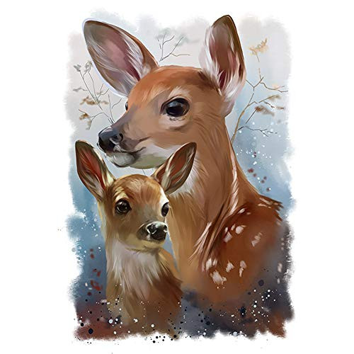 DIY 5D Diamond Painting by Numbers Kits Deer Family Animal Full Drill Rhinestones Paint with Diamonds Crystal Diamond Art -Deer-