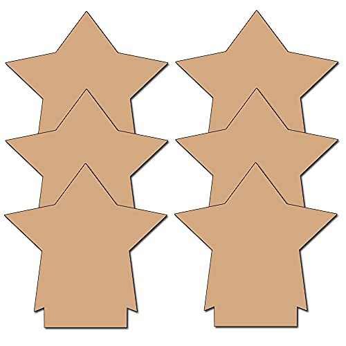 6PCS Acrylic Sheet Clear Plexiglass 0.08"-2MM-Transparent Star Shaped Plastic Plexi Glass Board with Protective Paper for LED Light Base DIY Display Projects Craft -6pcs Star-shaped 0.08" Thick-