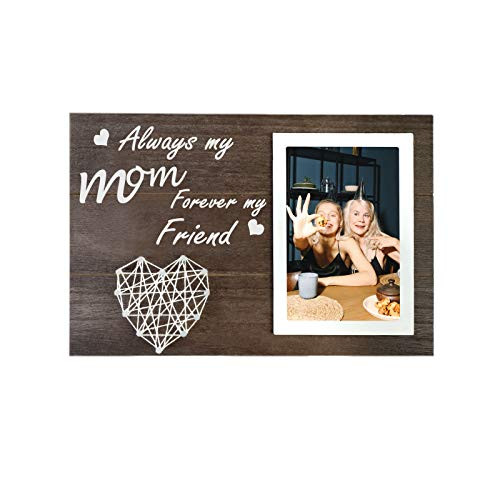 ELVEDO Mom Gifts Picture Frame Mothers Day Gifts Always My Mom Forever My Friend String Heart Picture Frame Gifts for Mother's Birthday from Daughter Son 4x6 Photo ELVEDO Mom Gifts Picture Frame Mothers Day Gifts Always My Mom Forever My Friend String Heart Picture Frame Gifts for Mother's Birthday from Daughter Son 4x6 Photo