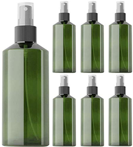 Plastic Spray Bottles 6.8oz-200ml - 6-Pack Refillable Empty Spray Bottles - Fine Mist Spray Bottles -Green- - Spray Bottles for Essential Oils Homemade Beauty Products and More