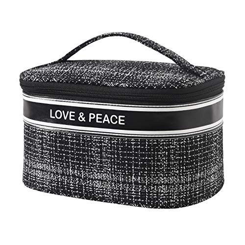 Makeup Bag Zipper Pouch Travel Cosmetic Organizer for Women and Girls makeup pouch Travel bags for Toiletry Bag Accessories Organizer Black Makeup Bag Zipper Pouch Travel Cosmetic Organizer for Women and Girls makeup pouch Travel bags for Toiletry Bag Accessories Organizer Black