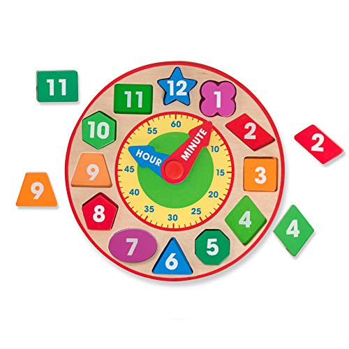 Melissa  and  Doug Shape Sorting Clock - Wooden Educational Toy