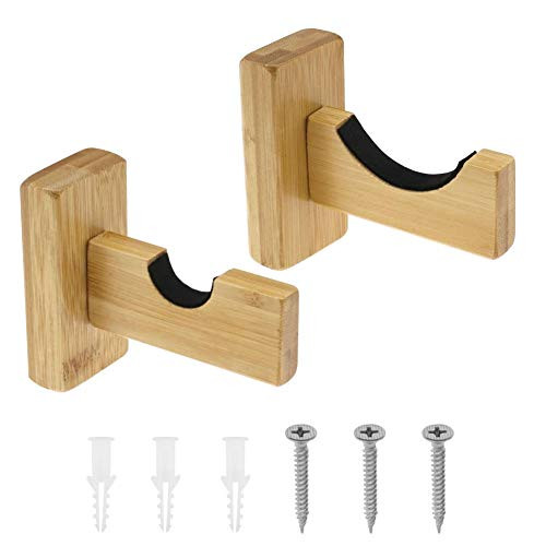 zxbaers Baseball Bat Solid Wood Bracket Wall Mount Horizontal Rack Solid Oak Bracket for Softball Baseball bat Hanger with Liner Hidden Screws