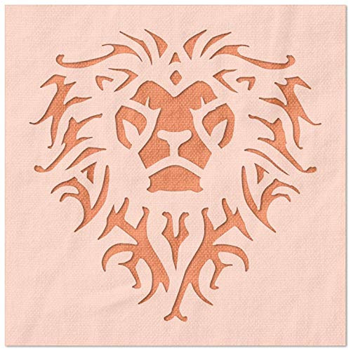 Stencil Stop Ornate Lion Stencil - Reusable for DIY Projects Painting Drawing Crafts - 14 Mil Mylar Plastic -4 X 4 inches-