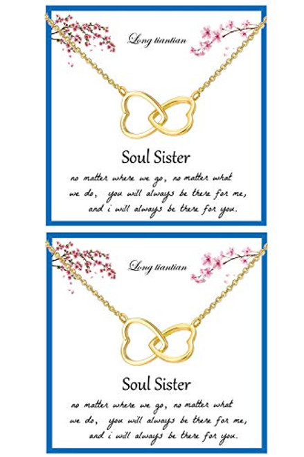 2Pcs Soul Sister Necklace for Women 2 Interlocking Hearts Pendant Adjustable Chain Necklace Double Heart Best Friend Friendship Necklaces for Soul Sisters Birthday Jewelry Gifts 2Pcs Soul Sister Necklace for Women 2 Interlocking Hearts Pendant Adjustable Chain Necklace Double Heart Best Friend Friendship Necklaces for Soul Sisters Birthday Jewelry Gifts