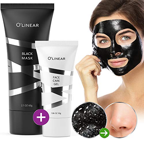 Black Charcoal Mask Blackhead Remover - Face Peel Off Mask With Natural Activated Organic Bamboo Charcoal - Deep Cleansing Pore Blackhead Removal - Purifying Face Mask  and  Face Care Gel for Women  and  Men