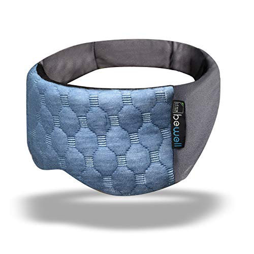Lewis N. Clark Big Wrap Eye Mask to Block Light for Travel Sleep Aid for Airplane Hotel Airport Insomnia  plus Headache Relief Blue