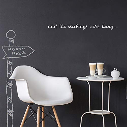 Vinyl Wall Art Decal - and The Stockings were Hung - 2" x 23" - Christmas Holiday Seasonal Decoration Sticker - Indoor Outdoor Home Office Wall Door Window Bedroom Workplace Decor Decals -White- Vinyl Wall Art Decal - and The Stockings were Hung - 2" x 23" - Christmas Holiday Seasonal Decoration Sticker - Indoor Outdoor Home Office Wall Door Window Bedroom Workplace Decor Decals -White-