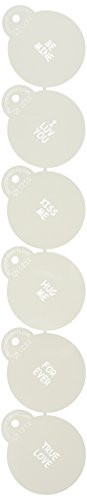 Designer Stencils Candy Heart Sayings Cookie Stencils Small Beige-Semi-Transparent