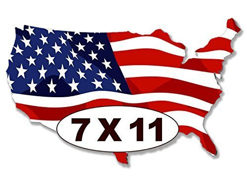 Large USA Shaped American Flag Sticker -Proud America us Big Patriotic-