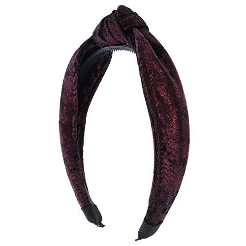 Classy Holiday Metallic Knot Headband For Girls and Women-Red