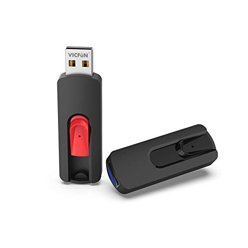 VICFUN 2 Pack 32GB USB Flash Drives USB 3.0 Flash Drive 32GB Slide Retractable USB Memory Stick 32G Data Storage