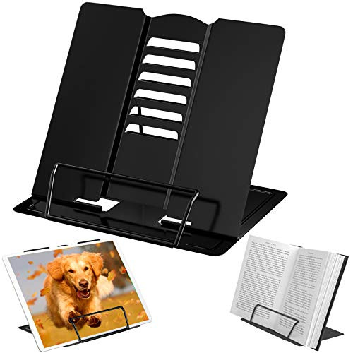 Desk Book Stand Metal Reading Rest Book Holder Adjustable Cookbook Documents Holder Portable Sturdy Bookstands for Recipes Textbooks Tablet Black Desk Book Stand Metal Reading Rest Book Holder Adjustable Cookbook Documents Holder Portable Sturdy Bookstands for Recipes Textbooks Tablet Black