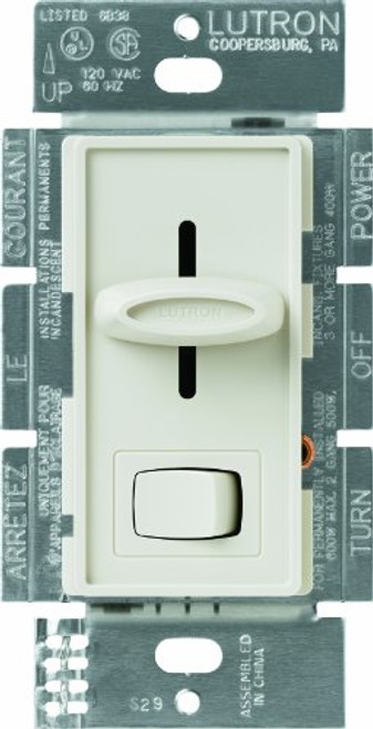Lutron S-600P-LA 600-Watt Skylark Single-Pole Dimmer, Light Almond