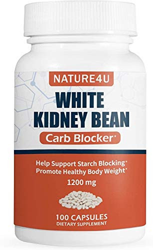 Nature4U White Kidney Bean Supplement Pills Pure Extract Starch Carb Blocker Healthy Weight Loss Formula - Lose Belly Fat Suppress Appetite Boost Metabolism Natural Weight Loss Support 100 Capsules