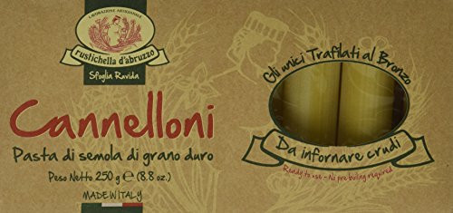Rustichella D' Abruzzo Cannelloni Durum Wheat Pasta in Tray, 8.8 Ounce
