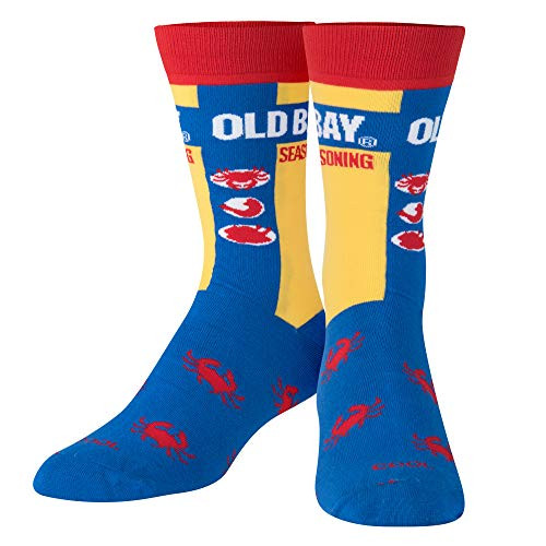 Cool Socks Novelty Crew Socks Men's Women's Old Bay Graphic Print Large