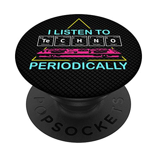 Techno Periodic Table - Listen To Techno - Funny Music PopSockets Grip and Stand for Phones and Tablets