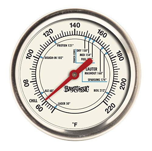 Bayou Classic 800-772 800-772-Stainless Brew Thermometer with Stem Clip Stainless Steel Bayou Classic 800-772 800-772-Stainless Brew Thermometer with Stem Clip Stainless Steel