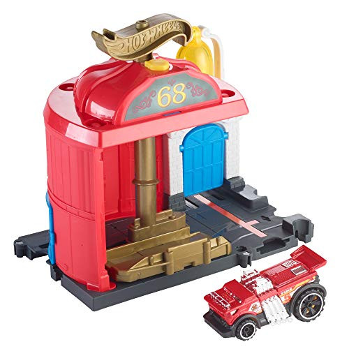 Hot Wheels City Downtown Fire Station Spinout Playset