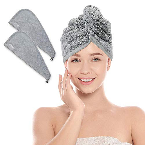 Microfiber Hair Towel Wrap - Ultra Absorbent Hair Drying Towel - Curly Hair Towel Anti Frizz - Quick Drying Head Towel - Microfiber Towel for Hair Microfiber Hair Towel Wrap - Ultra Absorbent Hair Drying Towel - Curly Hair Towel Anti Frizz - Quick Drying Head Towel - Microfiber Towel for Hair