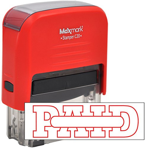 Paid Self Inking Rubber Stamp with Red Ink Paid Self Inking Rubber Stamp with Red Ink