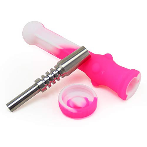 PILOTDIARY Portable Honey Stick Straw with Cap 6.3" Pink-White