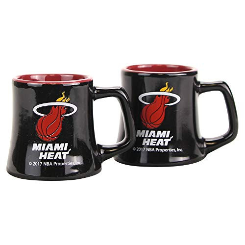 NBA Full Color Sclupted Mug 2oz Shot Glass 2-Pack (Miami Heat)