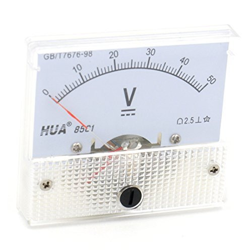 Baomain Analog Voltmeter 85C1 DC 0-50V Rectangle Analog Volt Panel Meter Gauge