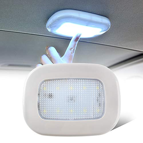 Teguangmei Auto Car Interior Ceiling Roof Dome Light Fixture with USB Rechargeable 10LEDs Press Switch Wireless Car Dome Lamp Universal for Car Truck Trailer Camper Motorhome Boat-White Light-