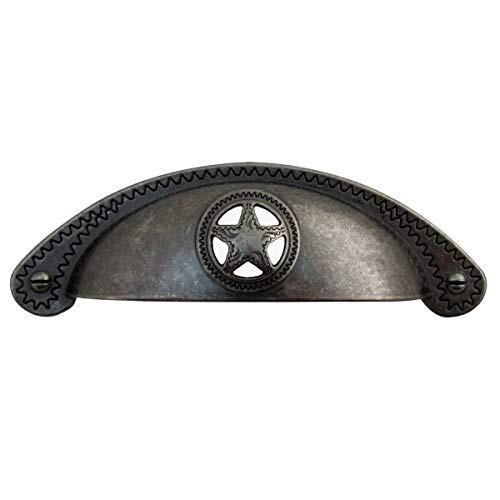 Treasure Gurus Cast Iron Texas Star Kitchen Drawer Pull Hardware Round Bedroom Vanity Handle