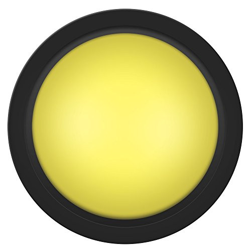 Wal front LED Arcade Button - 100mm Massive Arcade Button with LED Convexity Console Replacement plusMicroswitch plusButton Holder DC12V 140g -Yellow-