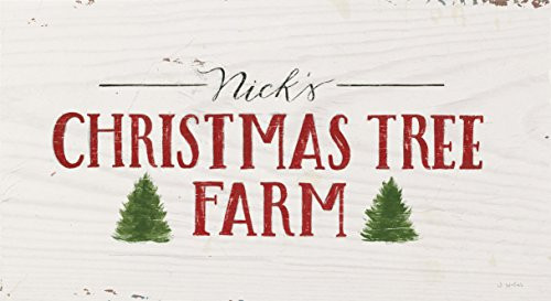 P. GRAHAM DUNN Christmas Tree Farm Whitewash 10 x 5.5 Solid Wood Plank Wall Plaque Sign