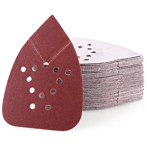 120 Grit Sanding Sheets for Black and Decker Mouse Sanders 50PCS 12 Holes Hook and Loop Sandpaper - LotFancy Detail Palm Sander Sand Paper