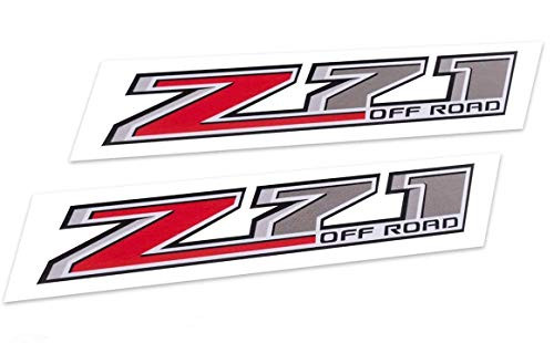 Pair Set Z71 Off Road Decals Stickers Replacement for Silverado 2014-2018 Z71 -Red-