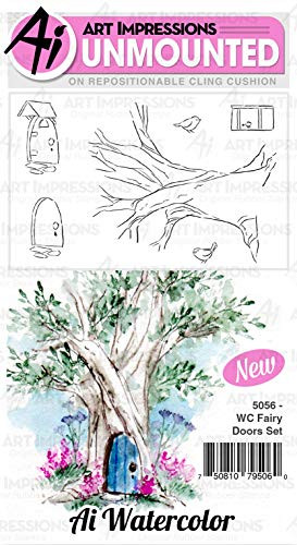 Art Impressions Watercolor Cling Rubber Stamps-Fairy Doors