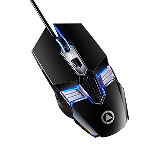 Wired Gaming Mouse Wired USB Luminous Mouse Game Macro Programming Voiced-Silent Click Black-White Wired USB Luminous Mouse