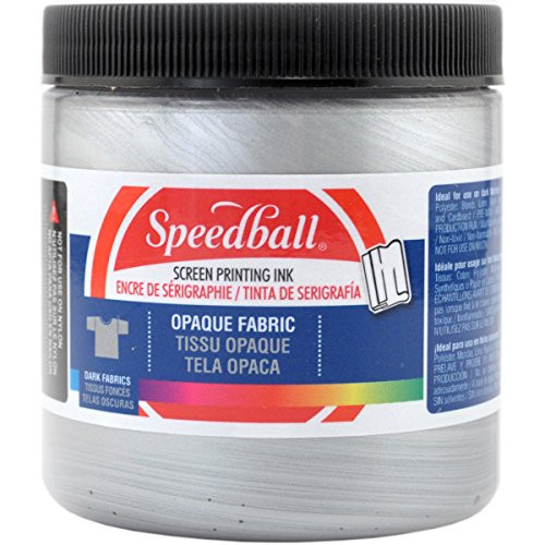 Speedball Opaque Iridescent Fabric Screen Printing Ink 8-Ounce Silver