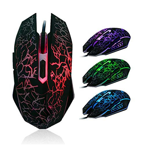CHENGBEI Wired Gaming Mouse Ergonomic USB Glowing Mice for Laptop PC Computer Games-Work
