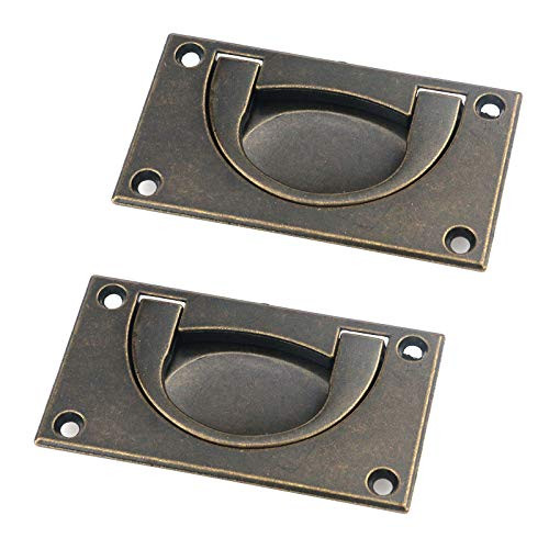 Tulead Flush Pull Handles Zinc Alloy Sliding Door Finger Handles Recessed Cabinet Pulls Barn Door Flush Door Handle Pulls Pack of 2 with Screws