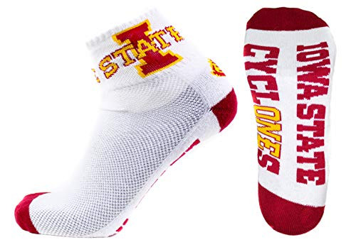 NCAA Iowa State Cyclones Men's Heel Toe Quarter Socks White-Gold NCAA Iowa State Cyclones Men's Heel Toe Quarter Socks White-Gold