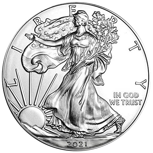 WINOMO 2021 American Silver Eagle Coin American Liberty Commemorative Coin for Collectors Crafts Souvenir Decorations