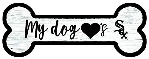 Fan Creations MLB Chicago White Sox Unisex Chicago White Sox Dog Bone Sign Team Color 6 x 12