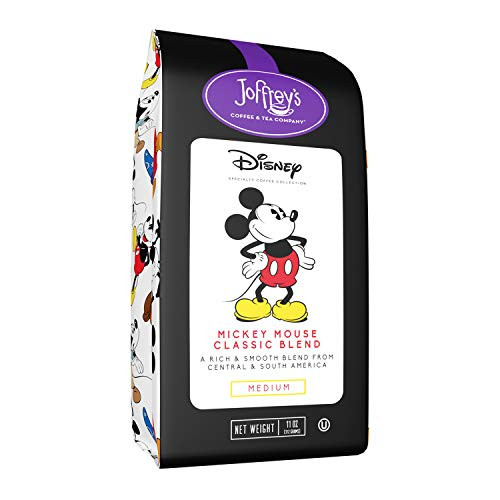 Joffrey's Coffee - Mickey Mouse Classic Blend Disney Specialty Coffee Collection Artisan Medium Roast Coffee Arabica Coffee Beans Smooth and Rich Flavor Brew or French Press -Whole Bean 11 oz- Joffrey's Coffee - Mickey Mouse Classic Blend Disney Specialty Coffee Collection Artisan Medium Roast Coffee Arabica Coffee Beans Smooth and Rich Flavor Brew or French Press -Whole Bean 11 oz-