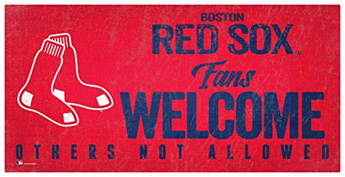 MLB Boston Red Sox Unisex Boston Red Sox Fans Welcome Sign Team Color 6 x 12 MLB Boston Red Sox Unisex Boston Red Sox Fans Welcome Sign Team Color 6 x 12