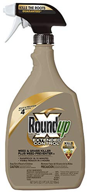 Roundup Preventer II Ready-to-Use Trigger Spray 24-Ounce 5107300 Extended Control Grass Killer Plus Weed Preve Brown-A
